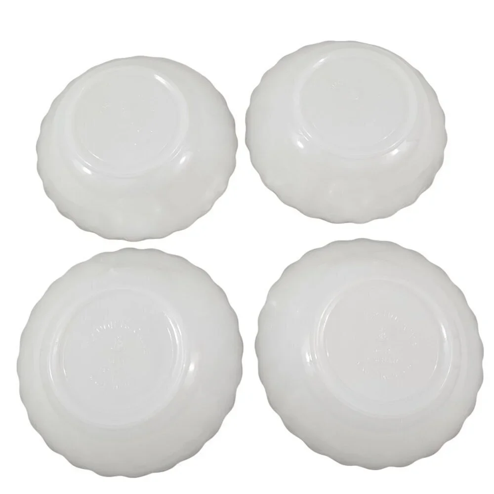 Anchor Hocking Fire King Milk Glass Custard Dessert Appetizer Bowls – Set of 4
